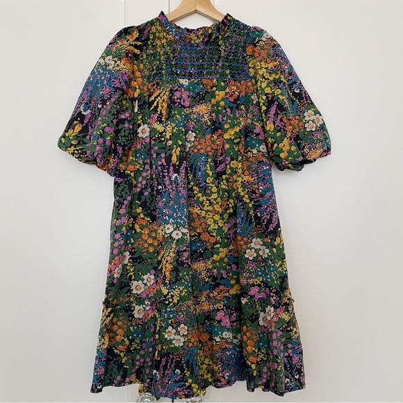 Banjanan Nicole Mini Dress Loki's Garden Black Floral Print - Picture 2 of 8